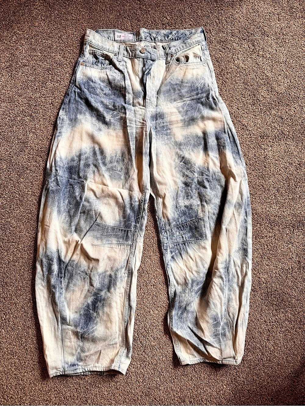 Gap Horseshoe High Rise Ultrasoft Denim Jeans Boyfriend Jeans Blue & Cream